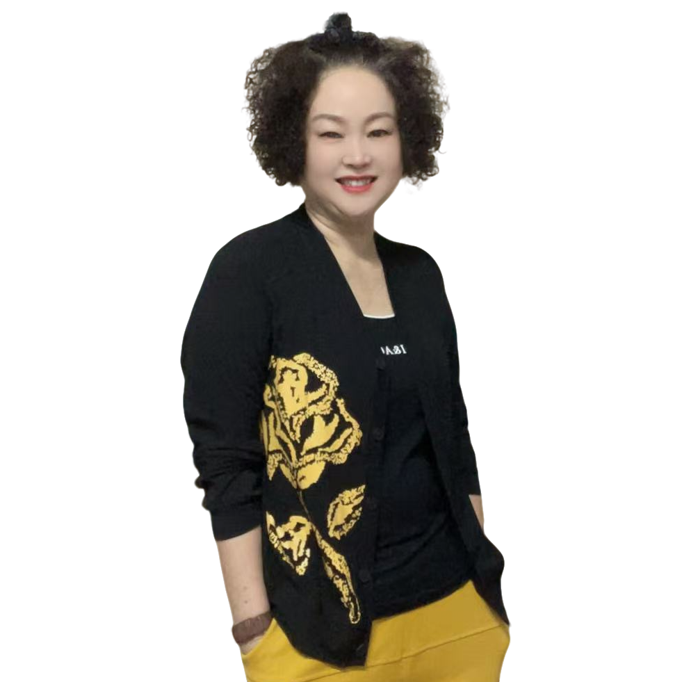 25150春秋长袖国风印花女士外套-613民族风休闲时尚百搭秋季黑色