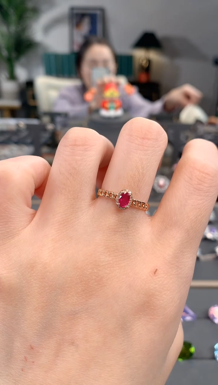 【闪购商品】红宝石戒指18K金镶嵌缅甸
