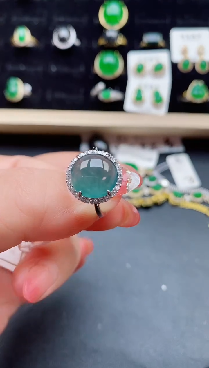【闪购商品】翡翠戒指银S925镶嵌12121