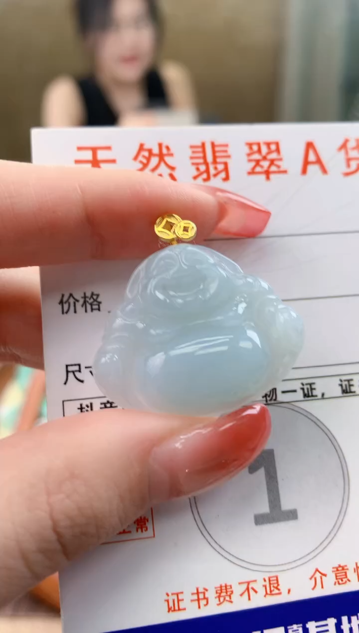 颈饰未镶嵌翡翠 天然A货翡翠挂件