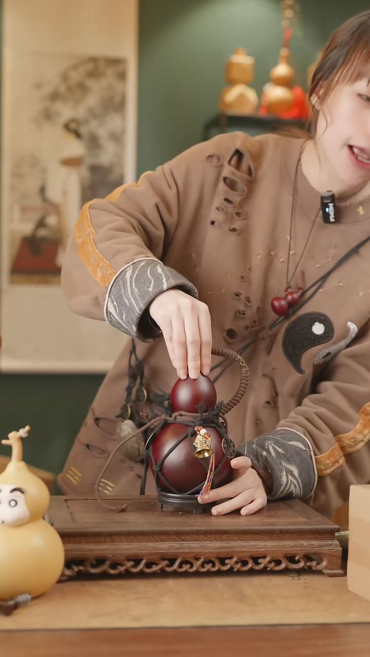 【闪购商品】322号精品天然大漆工艺防渗内胆酒葫芦~