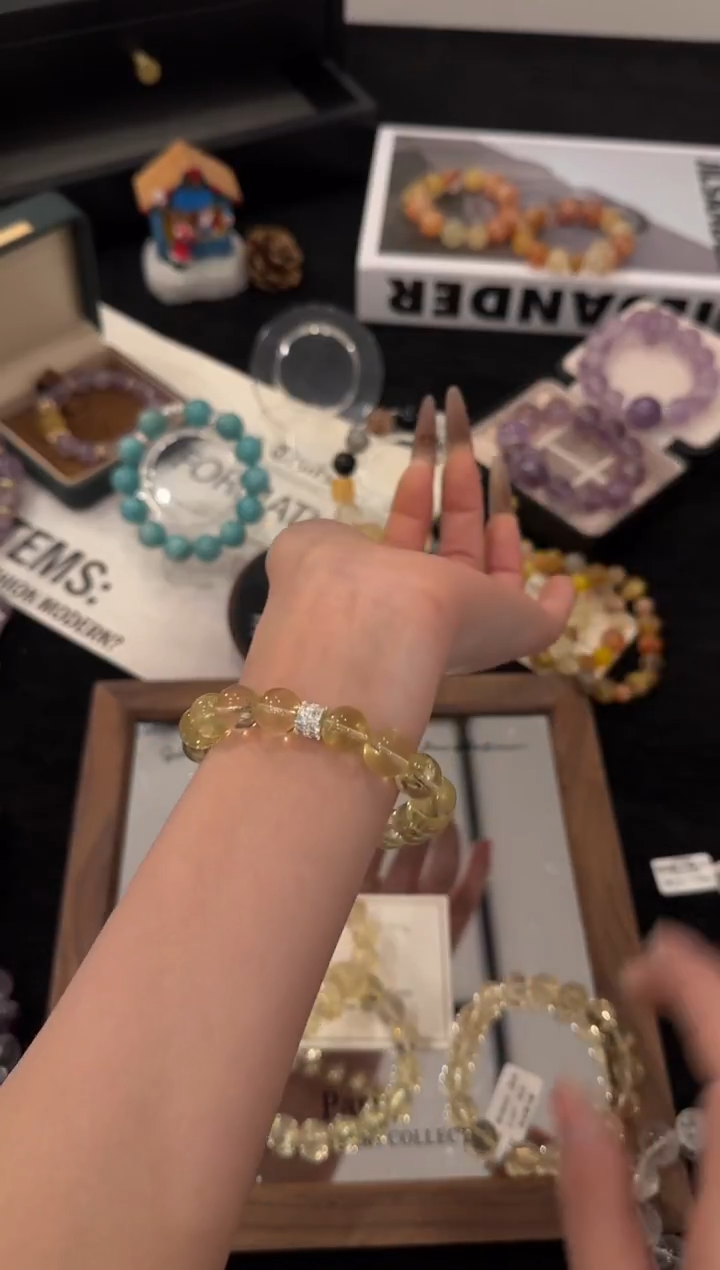 合金手链水晶黄水晶x3515