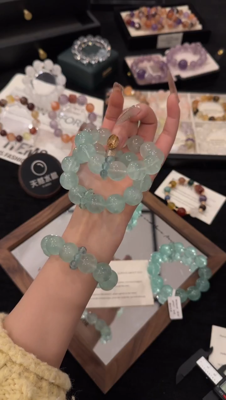 未镶嵌手链水晶绿萤石x3469