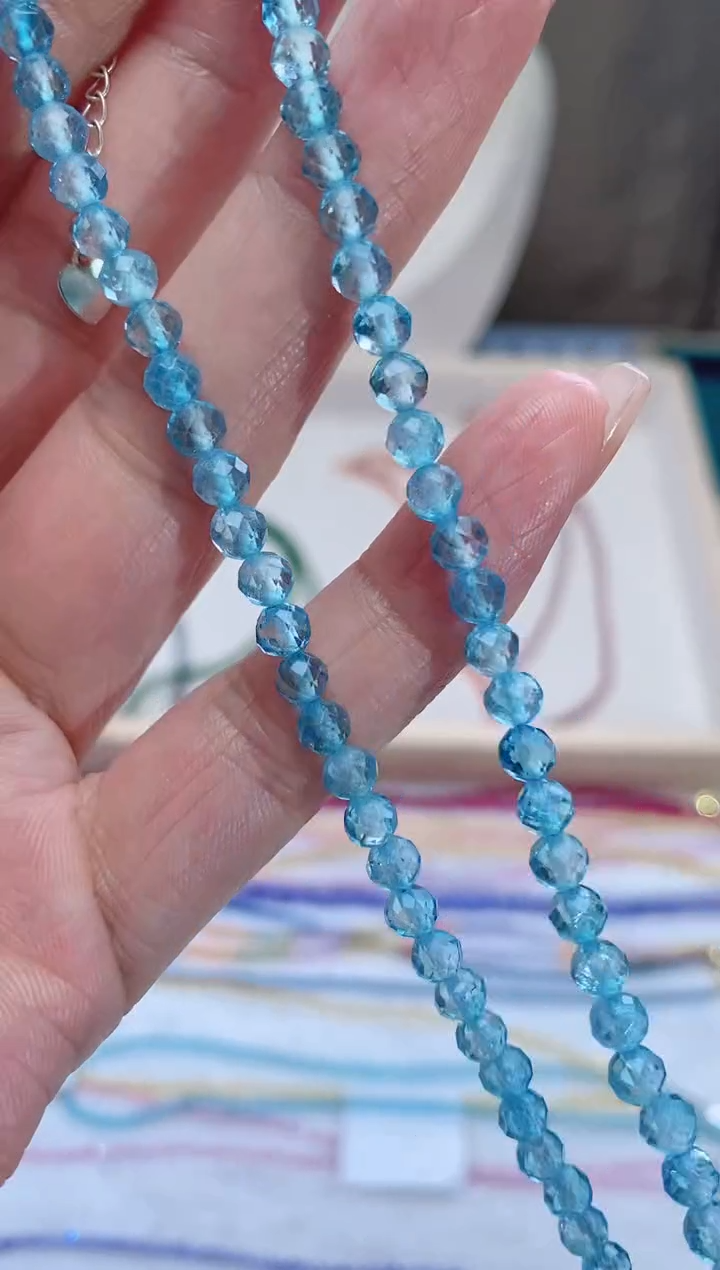 【闪购商品】托帕石颈饰银S925镶嵌诗颜珠宝甄选SYZB37