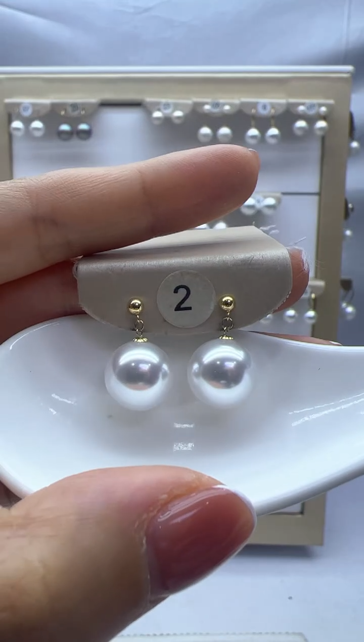 【闪购商品】淡水珍珠耳饰18K金镶嵌2
