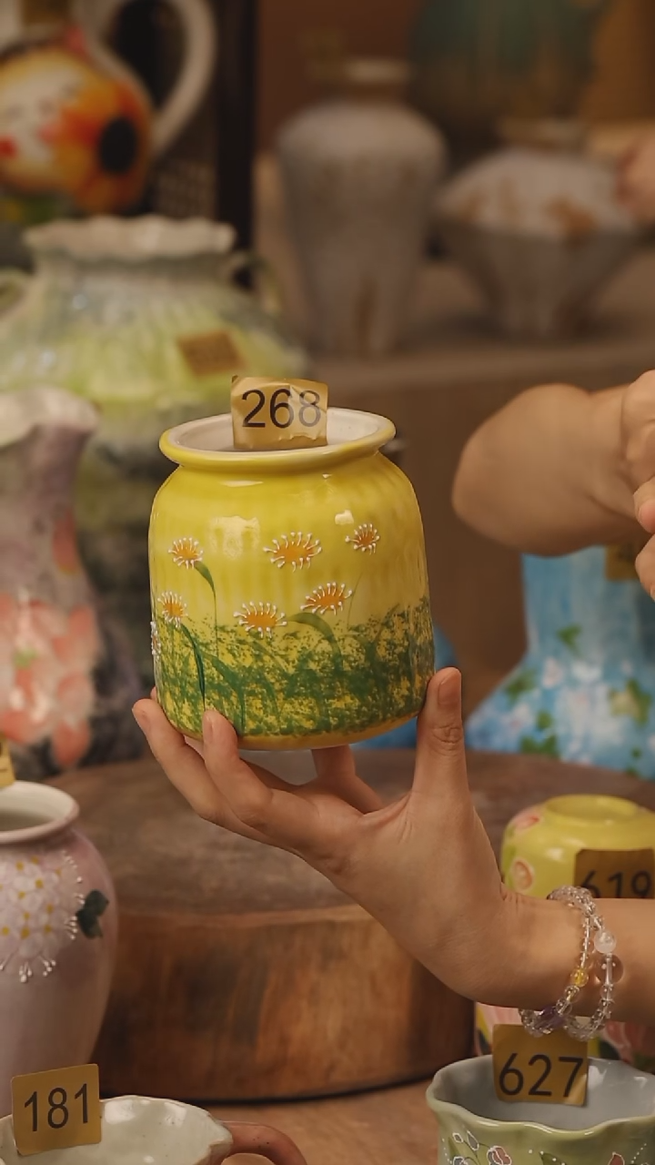 陶瓷268景德镇设计师手作花器摆件侘寂风