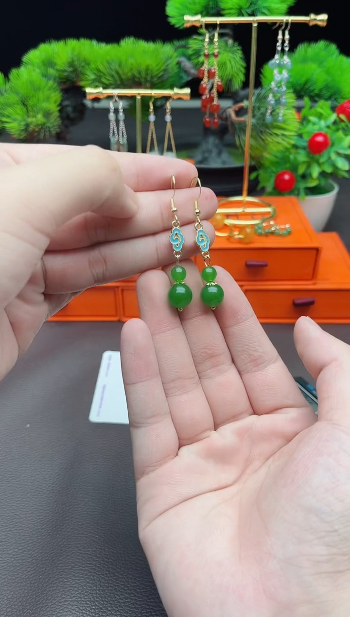 玛瑙/玉髓耳饰银S925镶嵌113