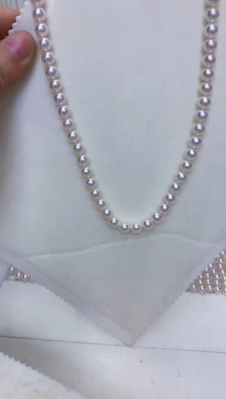 【闪购商品】海水珍珠饰品银S925镶嵌7-8满珠链 奶奶的脸