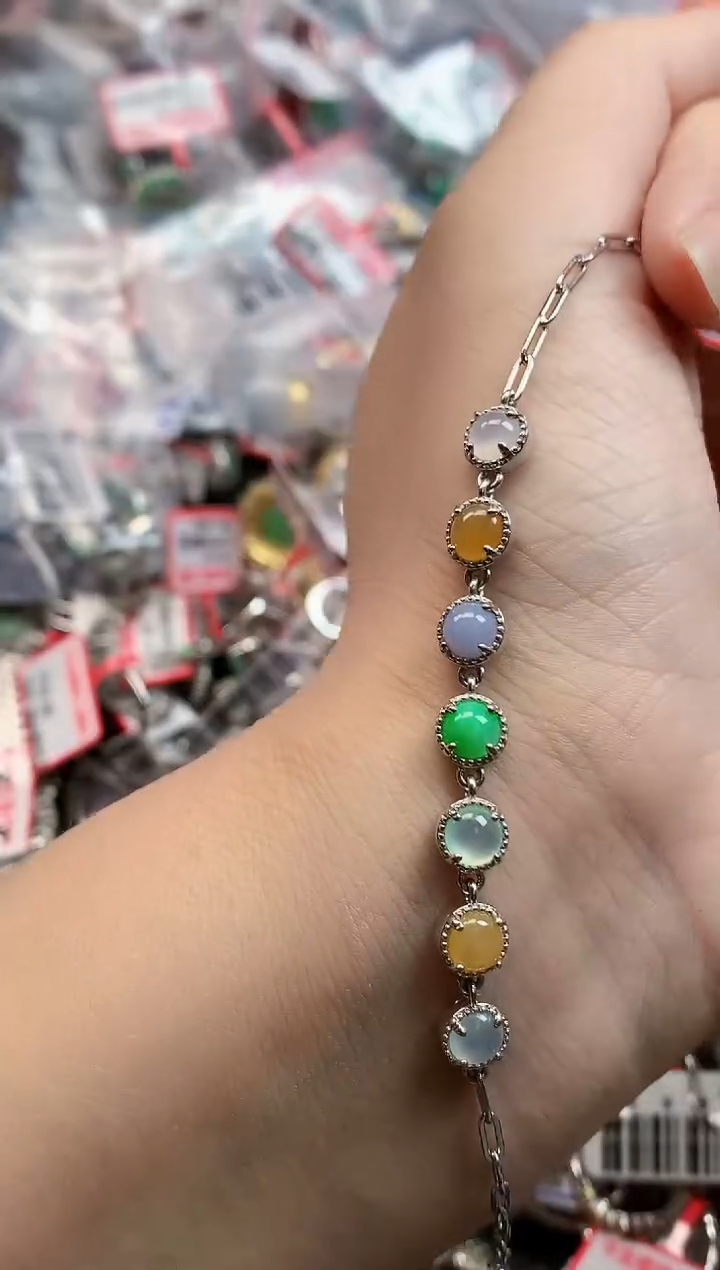 银S925镶嵌戒指翡翠天然A货缅甸翡翠