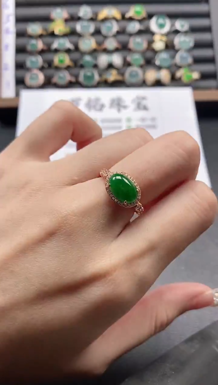银S925镶嵌戒指翡翠51151