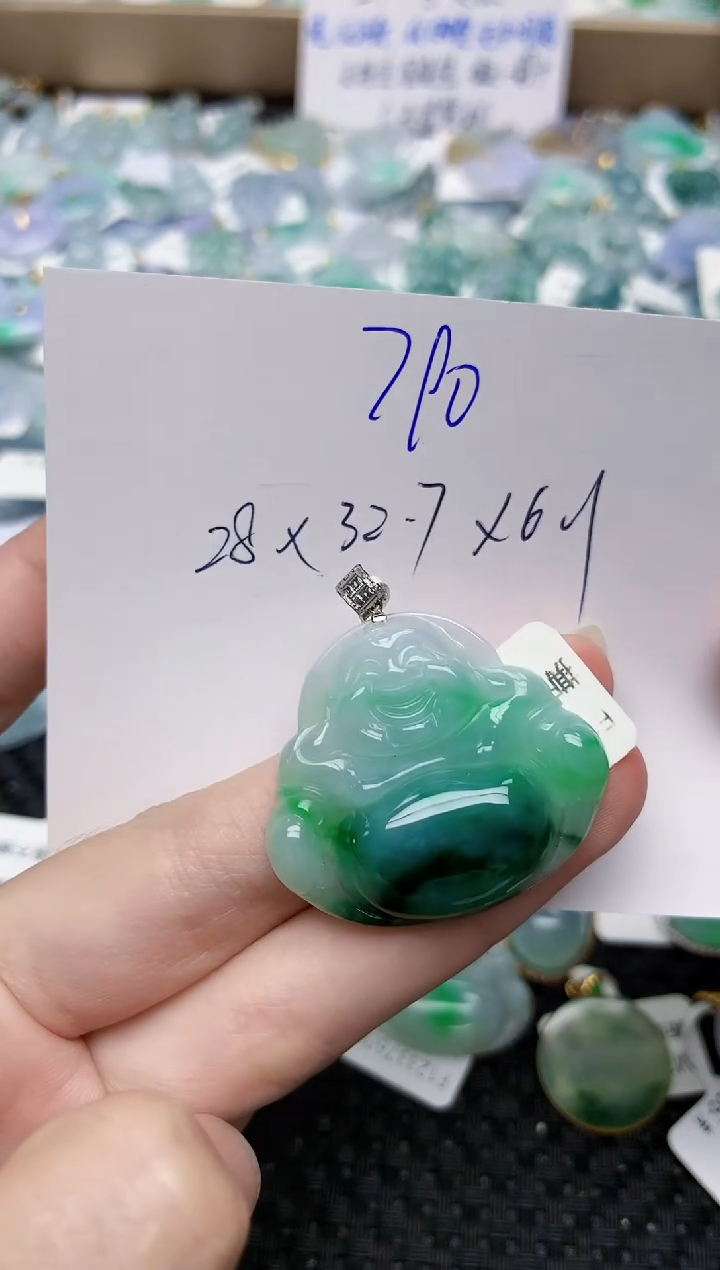 翡翠18K金镶嵌颈饰天然缅甸A货翡翠百元以上9元证书费自理