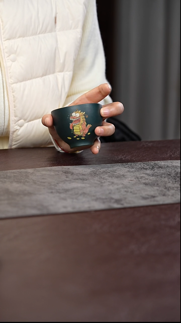 茶杯紫泥双色粉桨