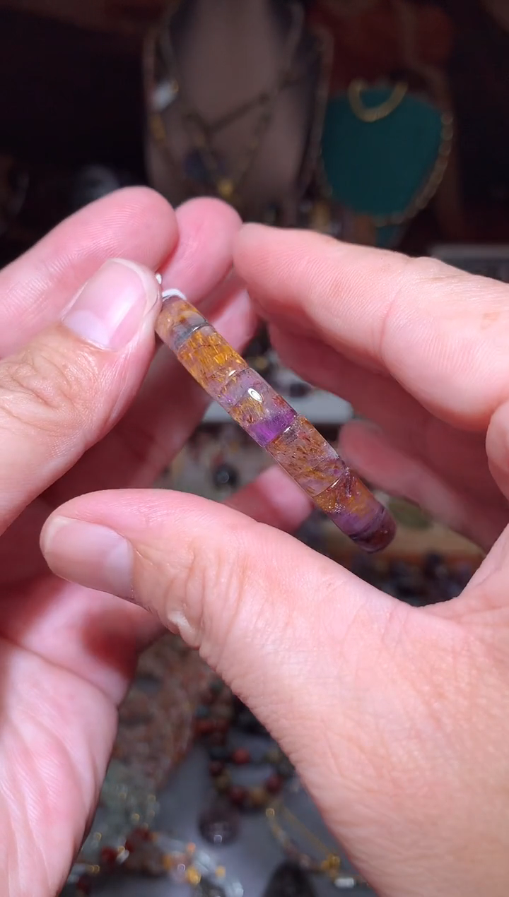 水晶珠宝半成品未镶嵌极光紫钛