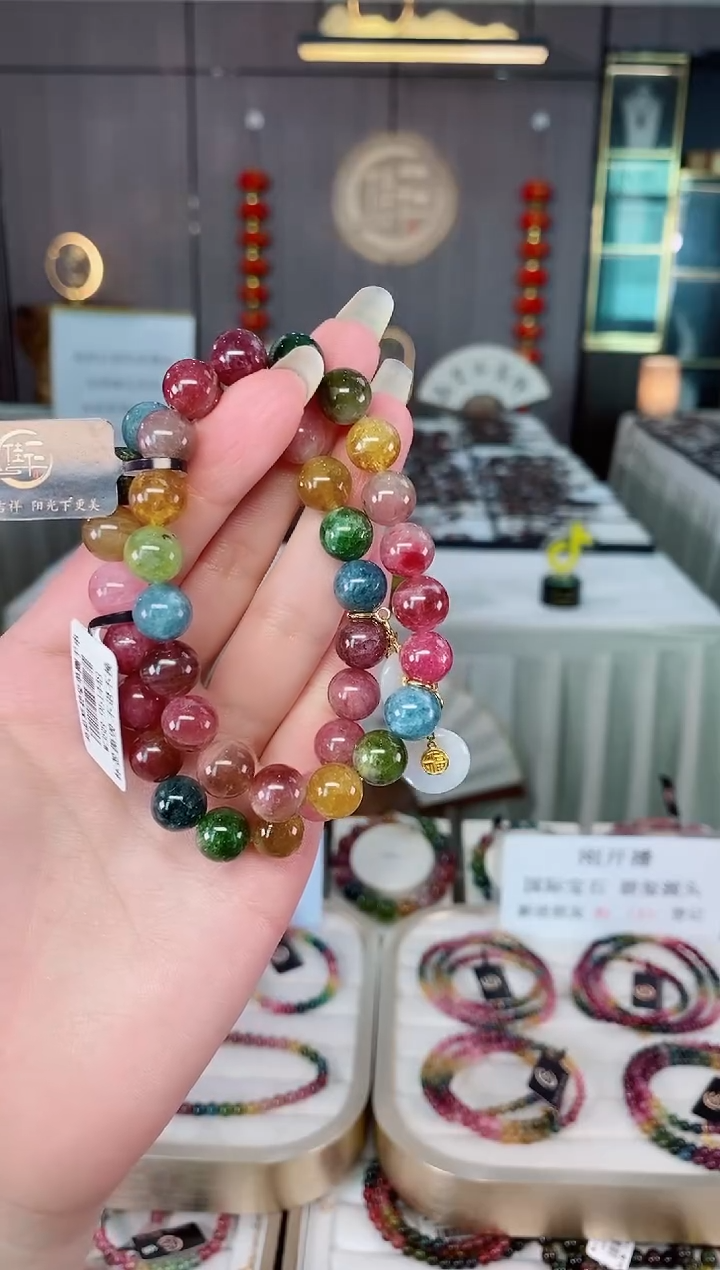 单圈手串9mm+未镶嵌碧玺（多样性发一条）mz