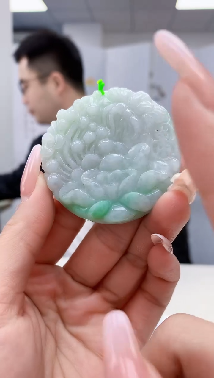 【闪购商品】定制翡翠未镶嵌5153lr-毛货挂件53