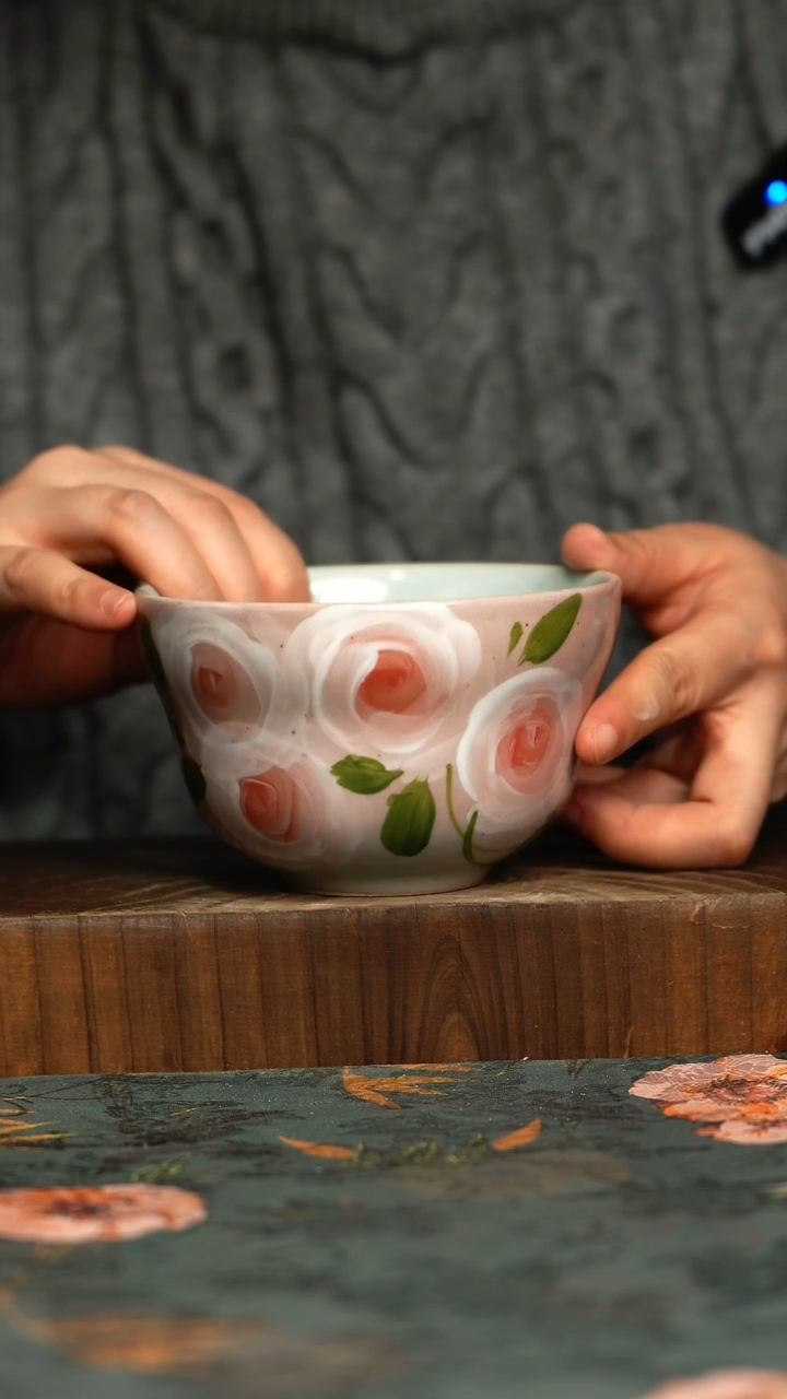 杯釉下彩手工手绘同款陶器