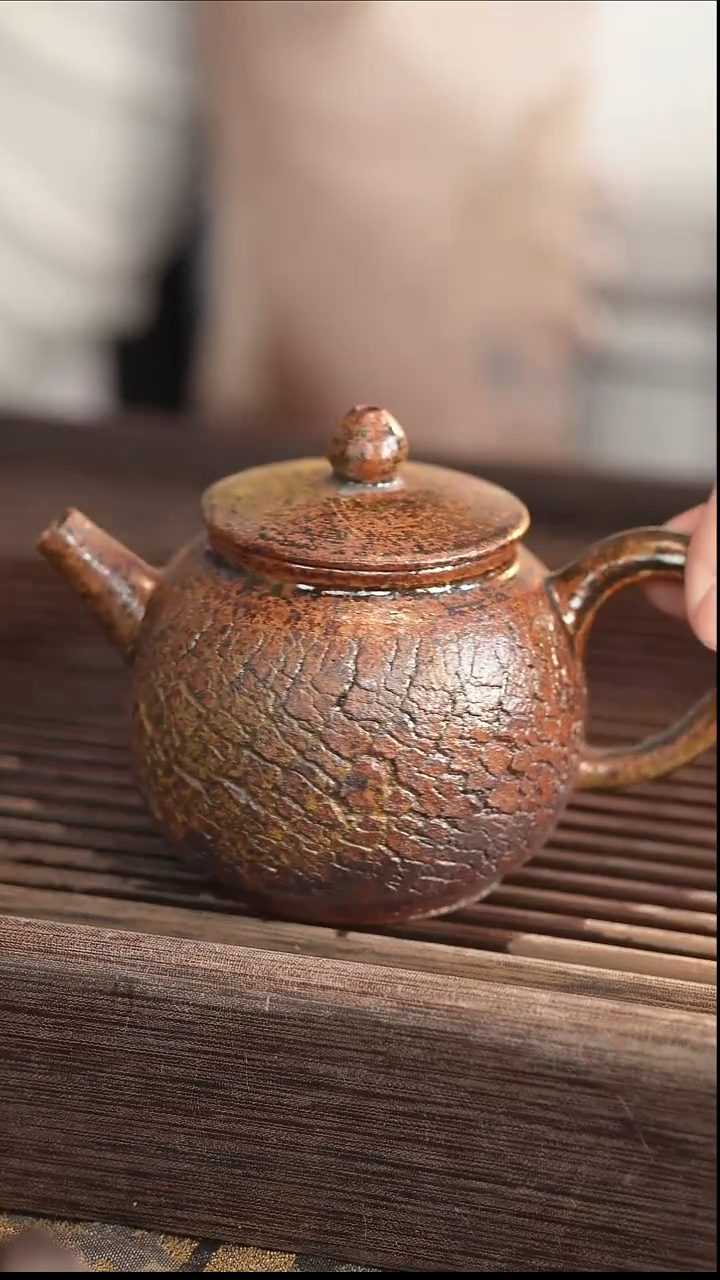 茶壶紫砂31号  柴烧壶   210cc