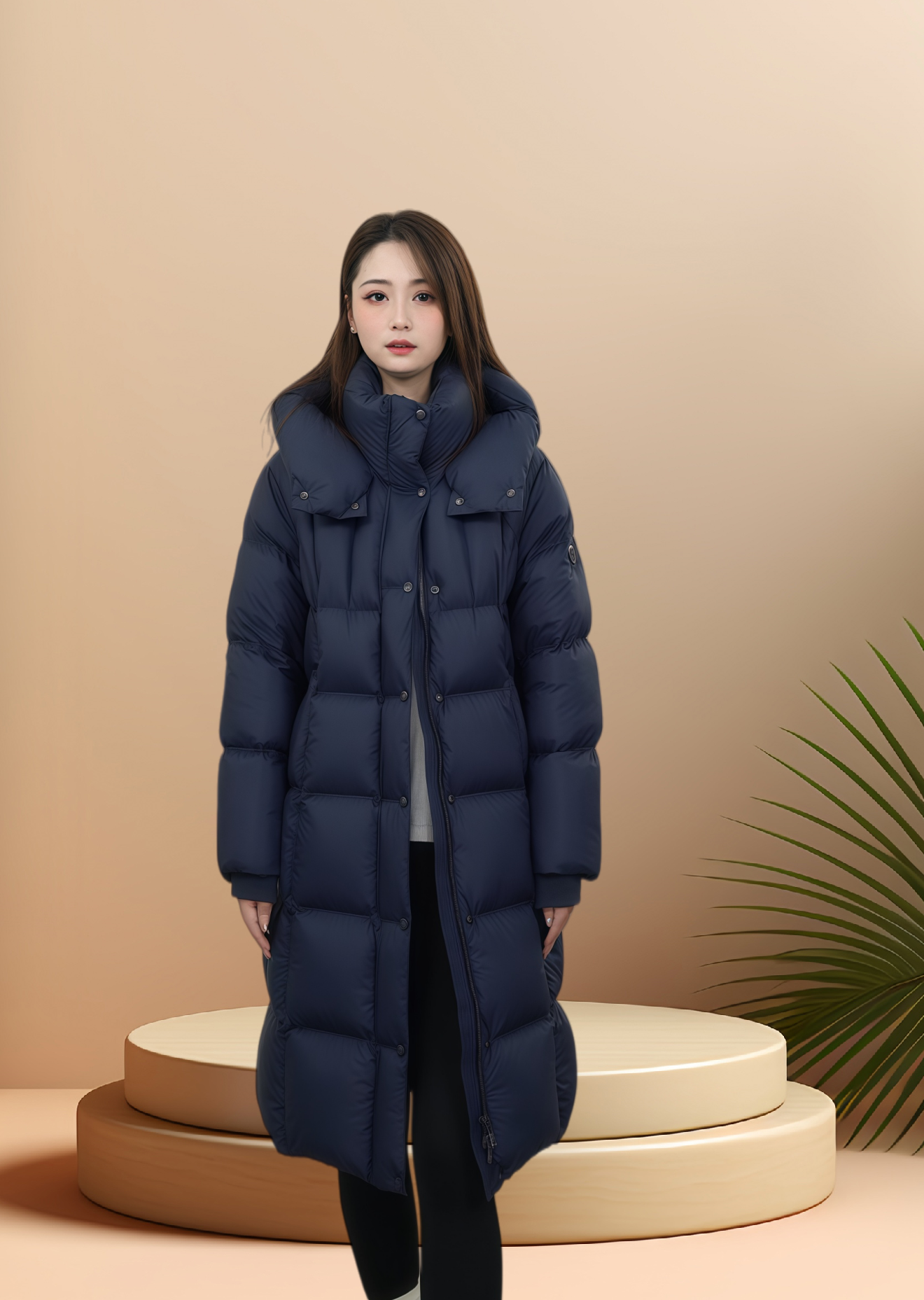 【是约 珊瑚系】新国标95白鸭绒 加厚保暖 长款蓬松轻盈羽绒服