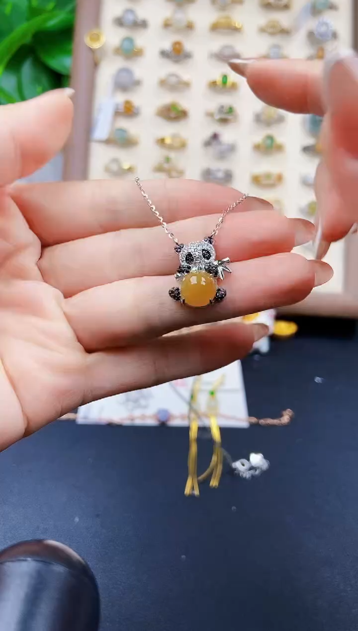 颈饰银S925镶嵌翡翠12