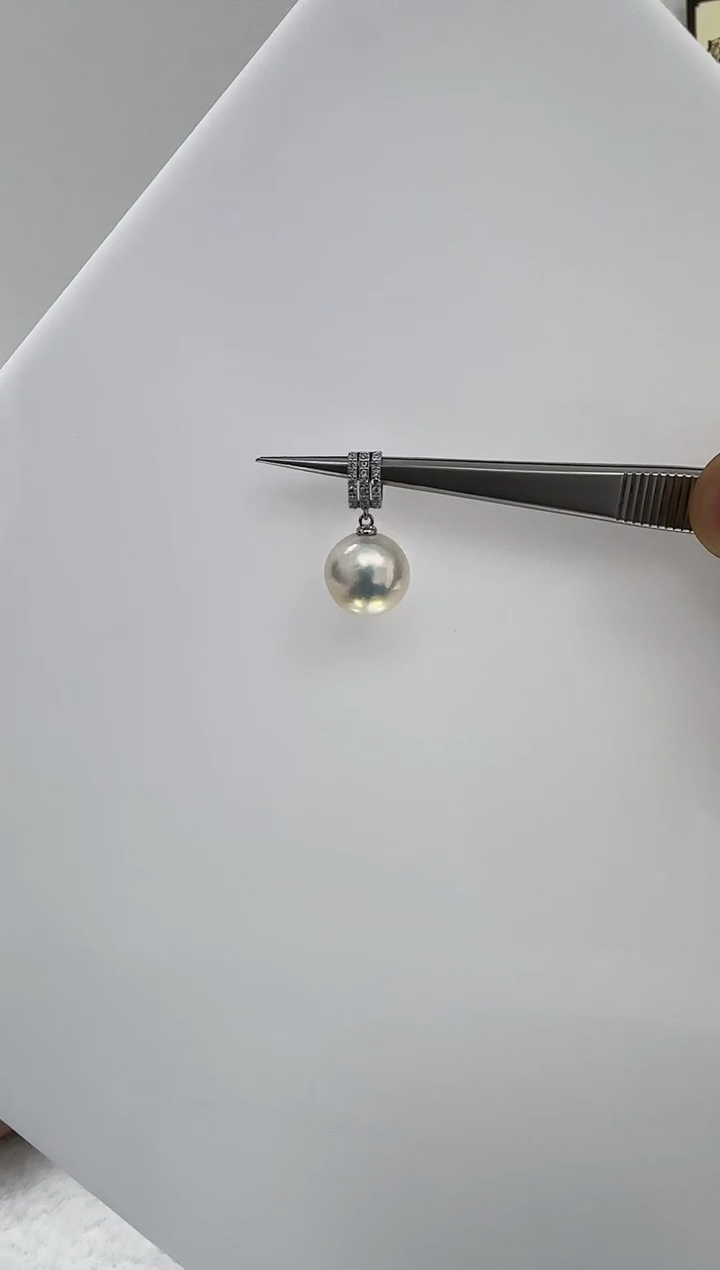 【闪购商品】淡水珍珠DA银S925镶嵌b694 白珠吊坠12