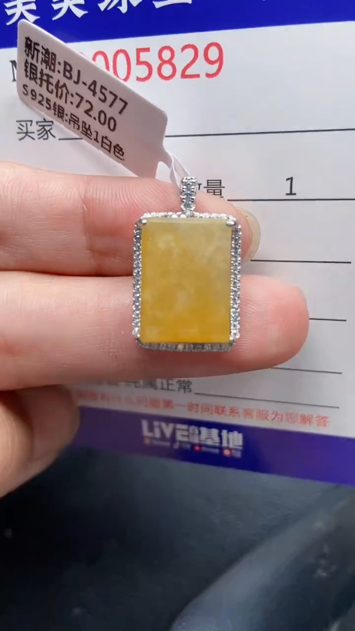 颈饰银S925镶嵌翡翠5829