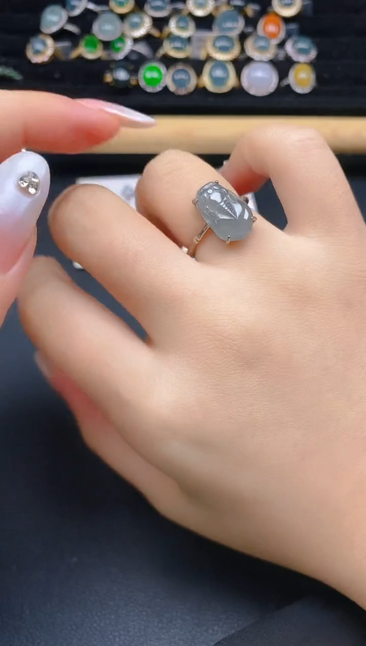 银S925镶嵌戒指翡翠52