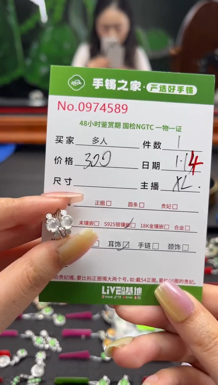 【闪购商品】翡翠耳饰银S925镶嵌多人