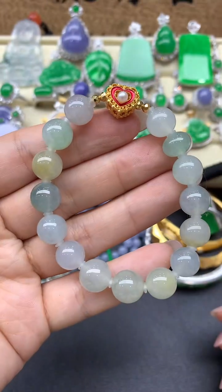 【闪购商品】翡翠手串18K金镶嵌182-中国好珍宝