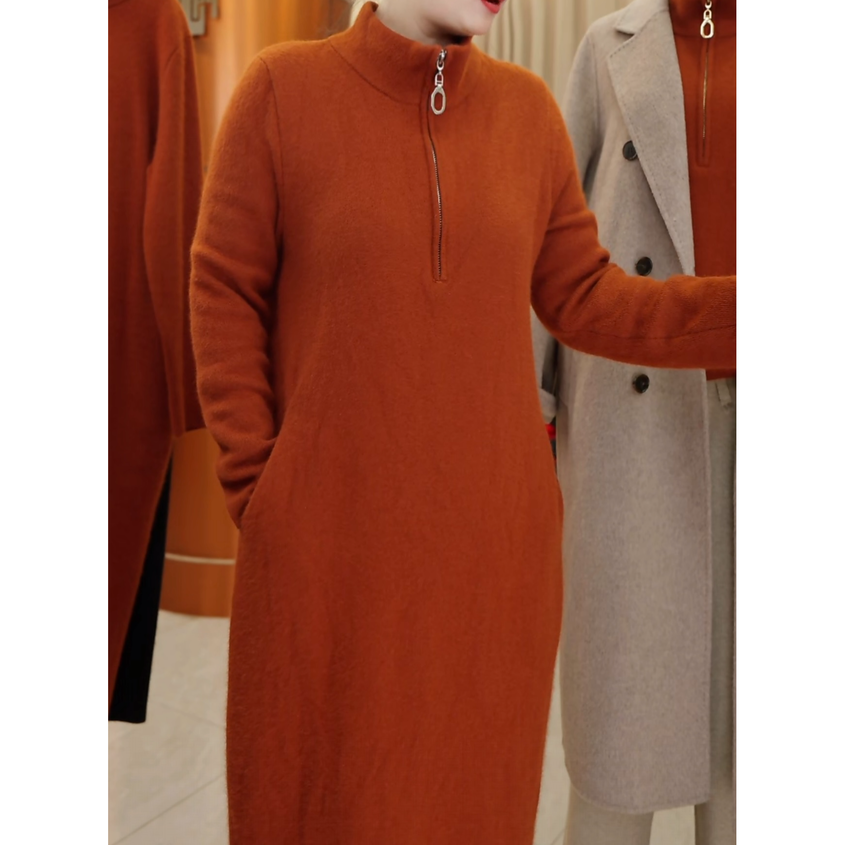 时尚休闲保暖显瘦秋冬毛衣裙202218（加厚款）