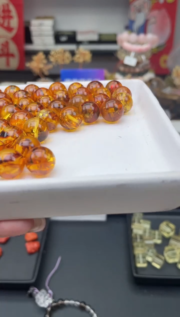 【闪购商品】琥珀（花珀）颈饰未镶嵌52a多样性发其一/1.30/1个