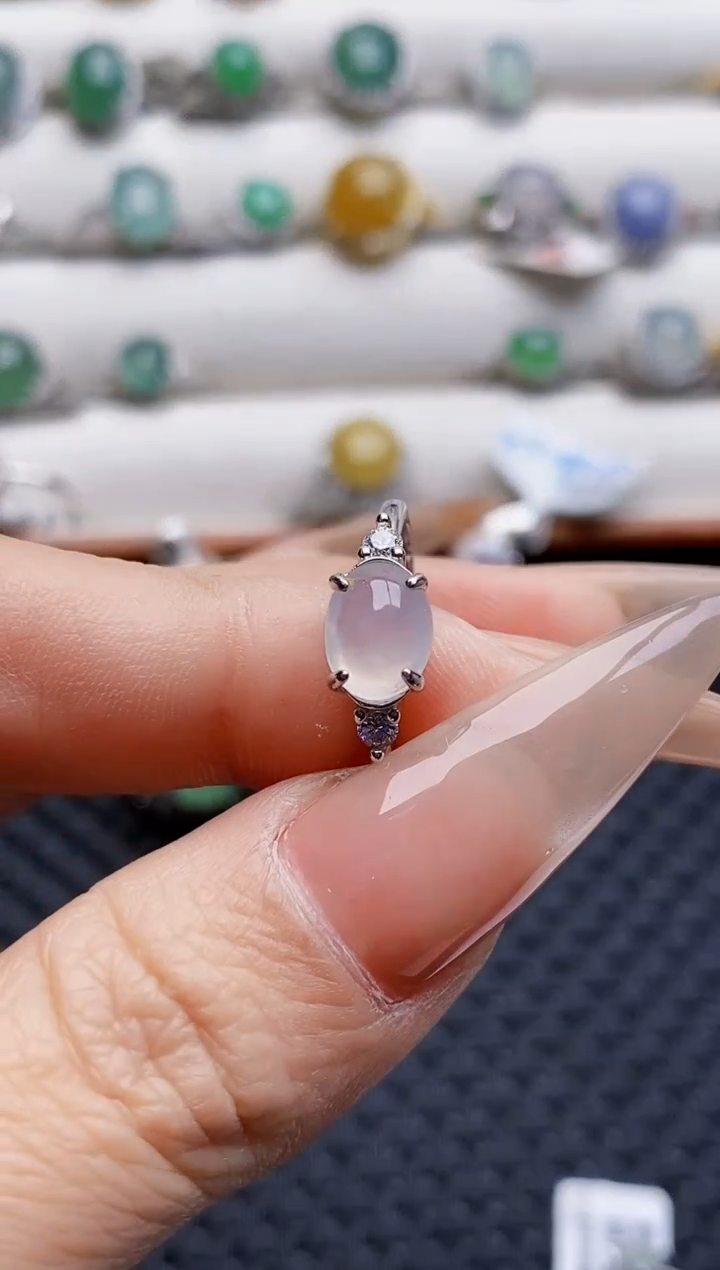 银S925镶嵌戒指翡翠0642