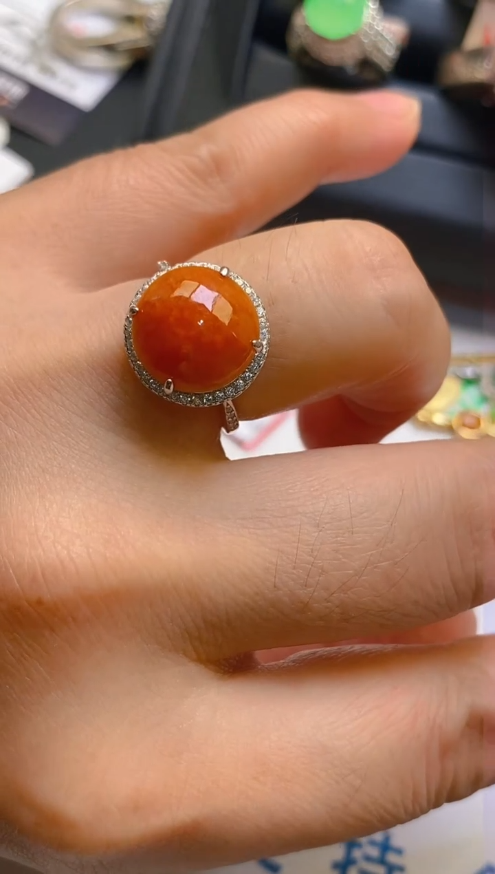 【闪购商品】翡翠耳饰银S925镶嵌天然A货翡翠1