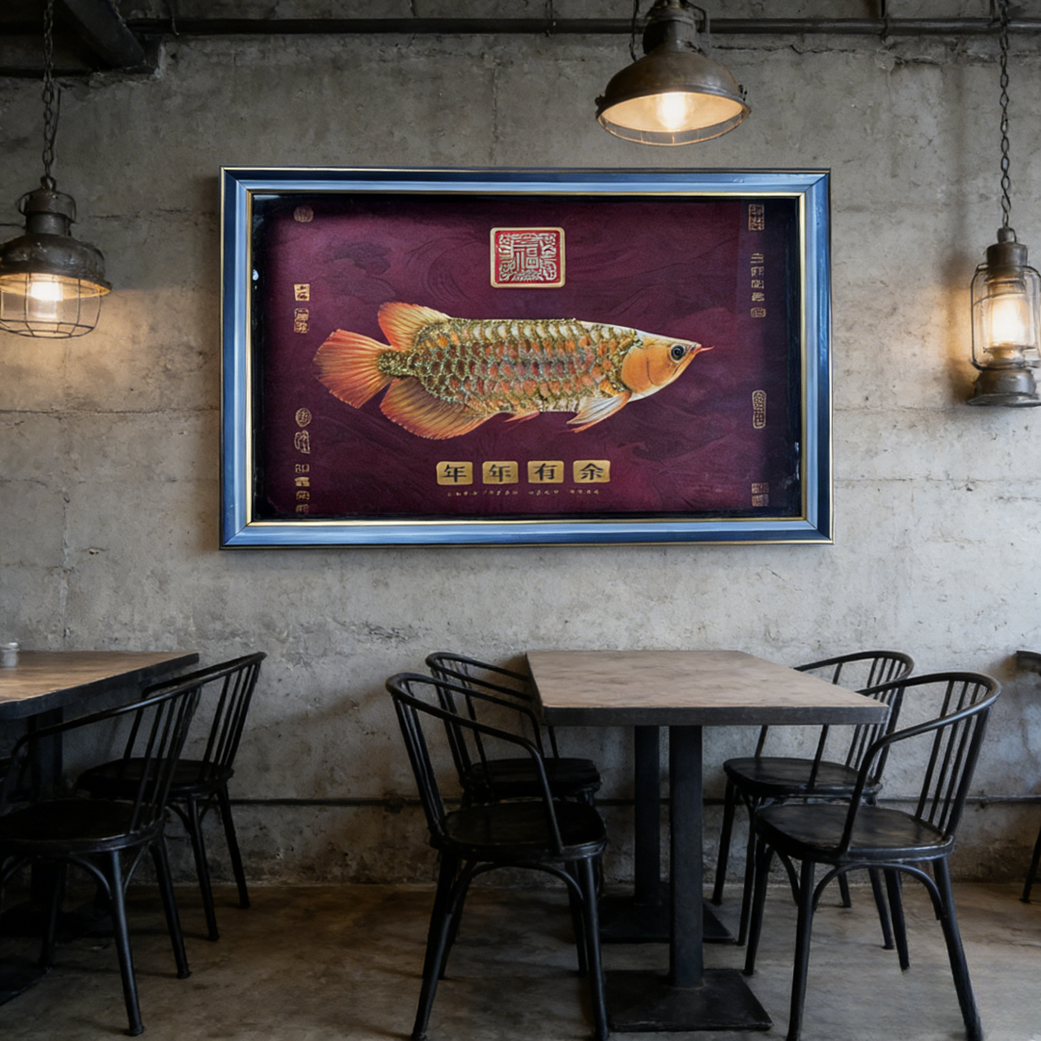 U2金龙鱼高端轻奢客厅玄关餐厅装饰画挂画背景墙玻璃画实物画立体