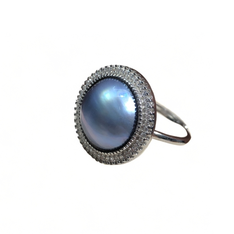 星辰 满锆石 海水马贝珍珠 银 14 - 16mm时尚简约设计