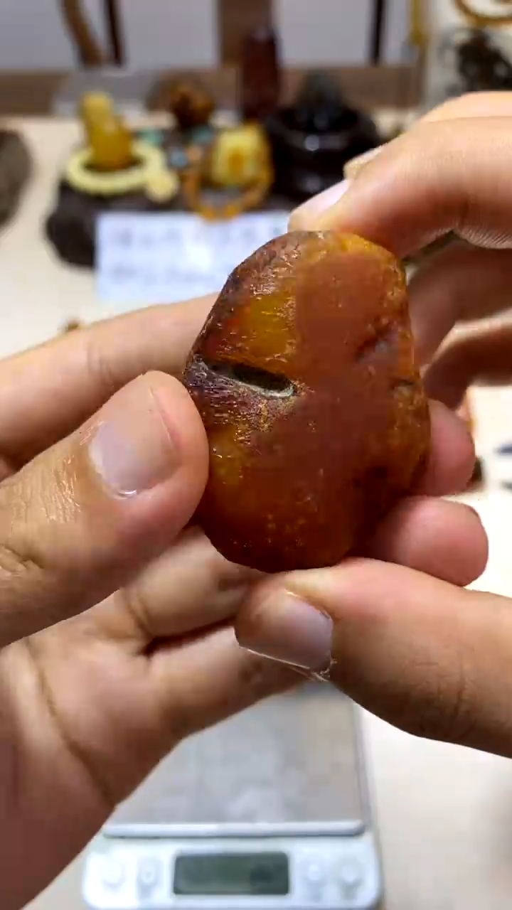 定制琥珀天然琥珀蜜蜡原石17.6g