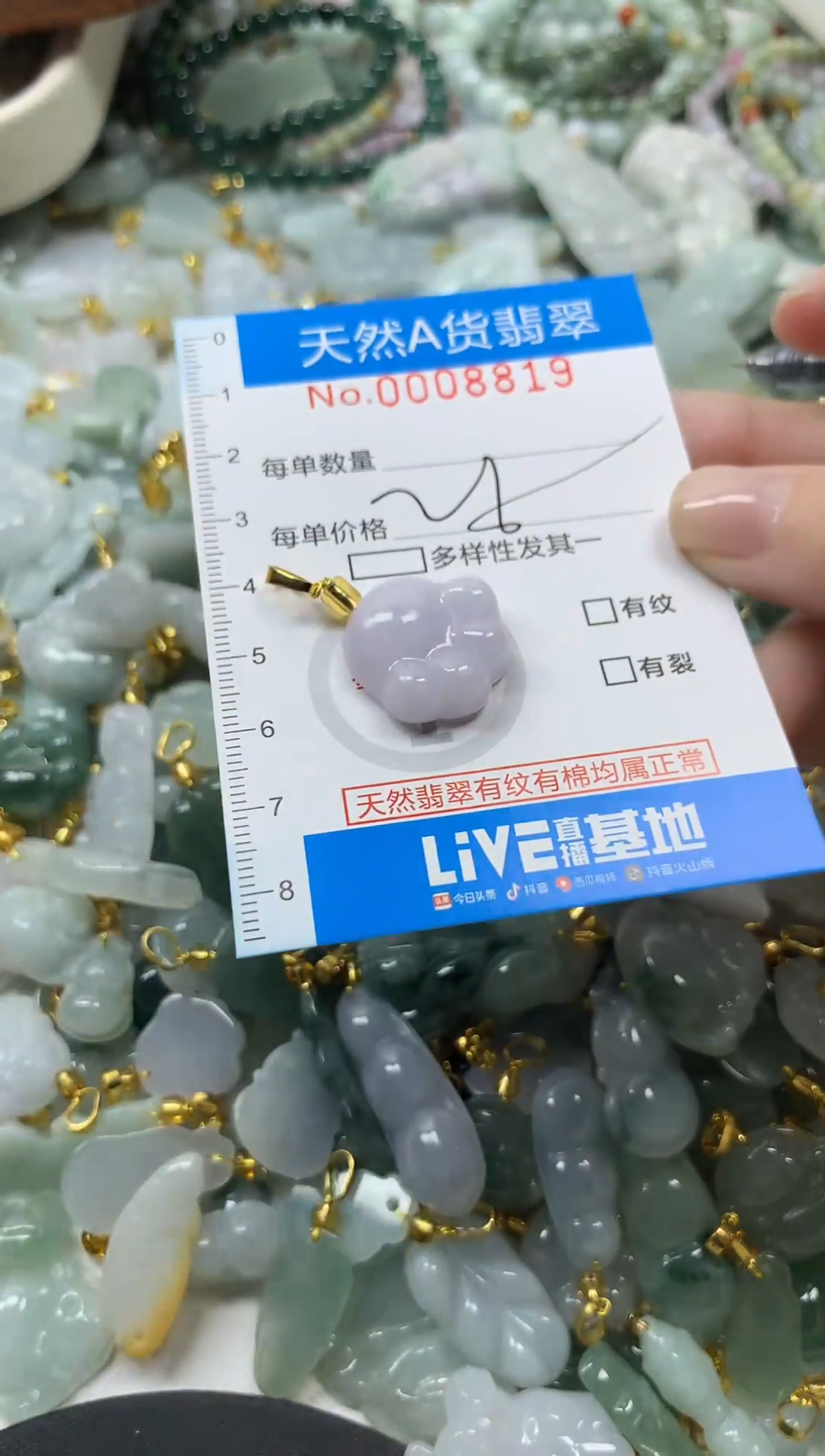 颈饰未镶嵌翡翠净货挂件-8819