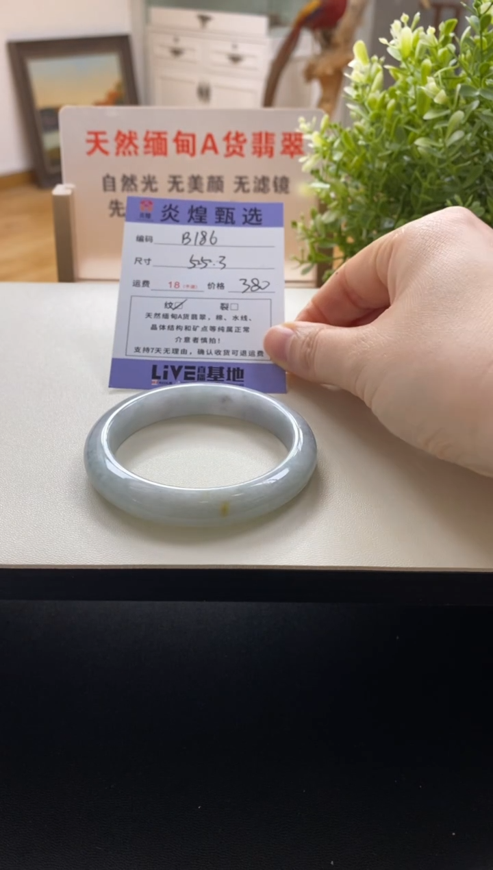 未镶嵌手镯翡翠圈口55.5编码b186