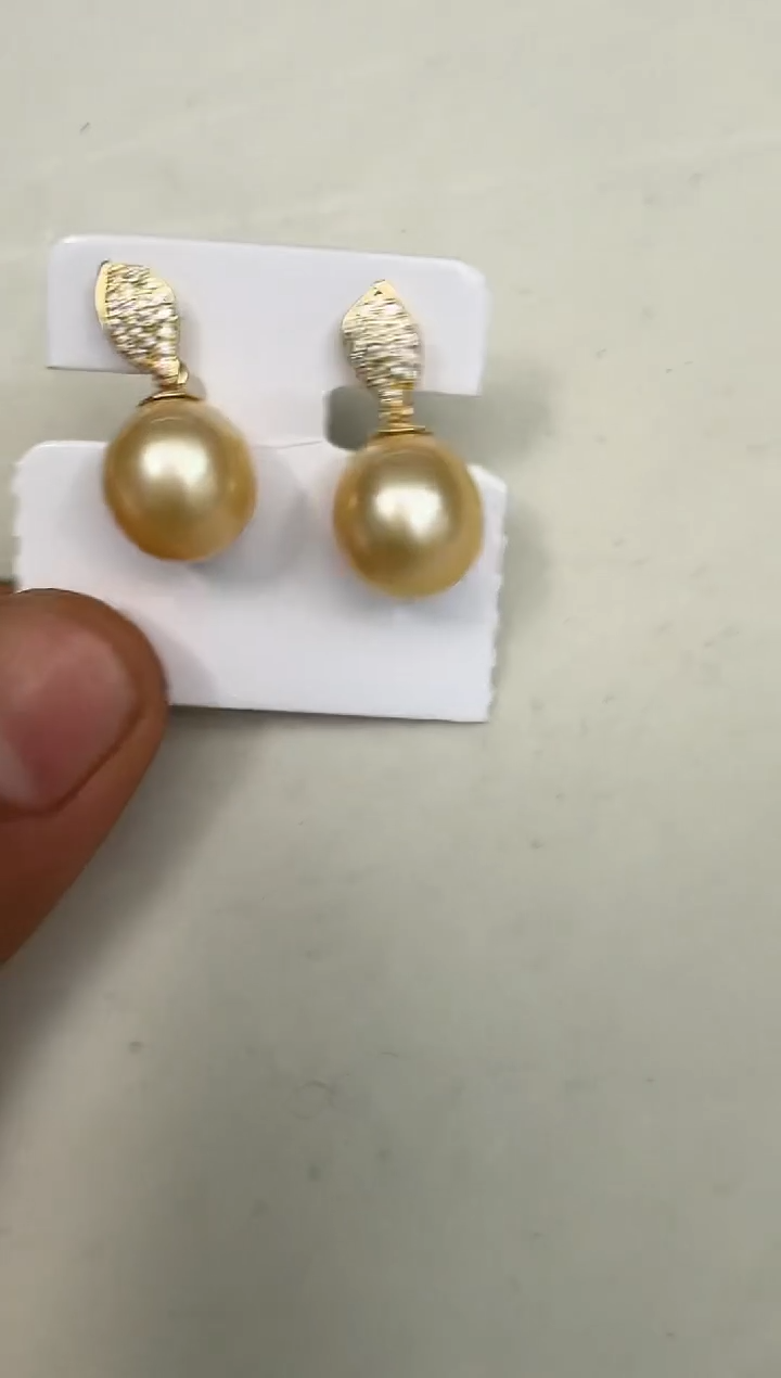 银S925镶嵌耳饰海水珍珠耳钉