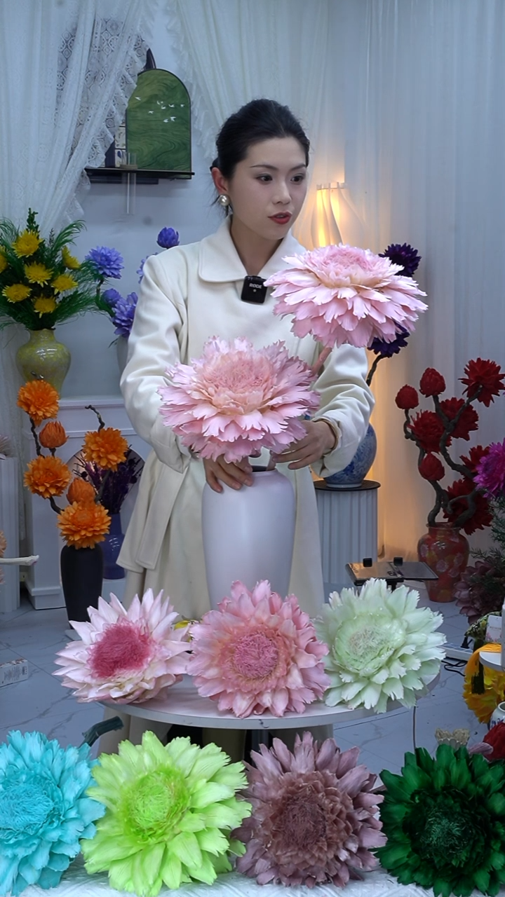 永生洋蓟樱花粉2头【叶片有伤花心短】8975