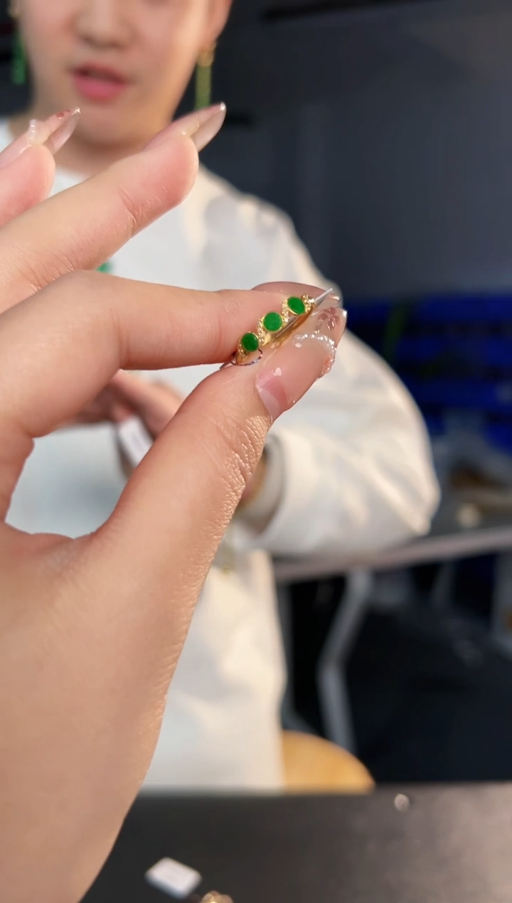 【闪购商品】翡翠戒指18K金镶嵌缅料A货/支持复检/一件