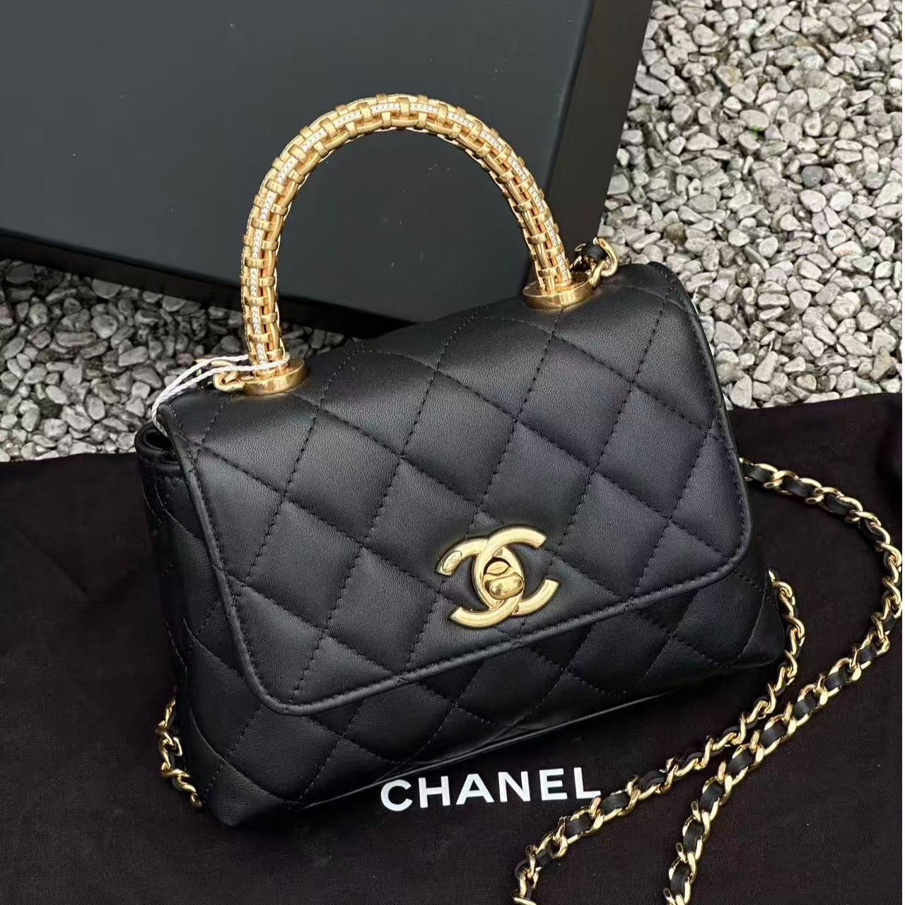 未使用 Chanel/香奈儿 25a黑金cocohandle 芯片款25年 闲置新