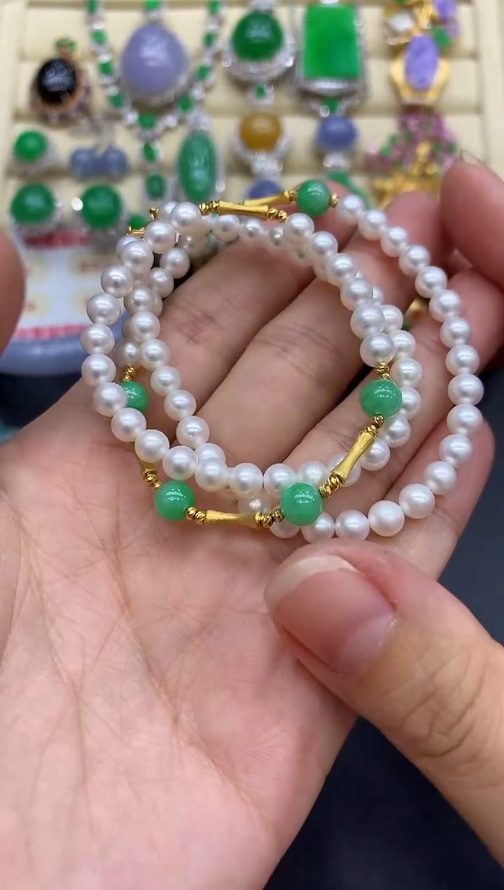 颈饰18K金镶嵌翡翠135-中国好珍宝