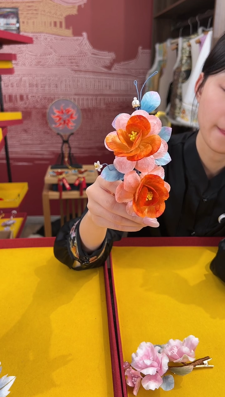 【闪购商品】刺绣非遗绒花（发饰）