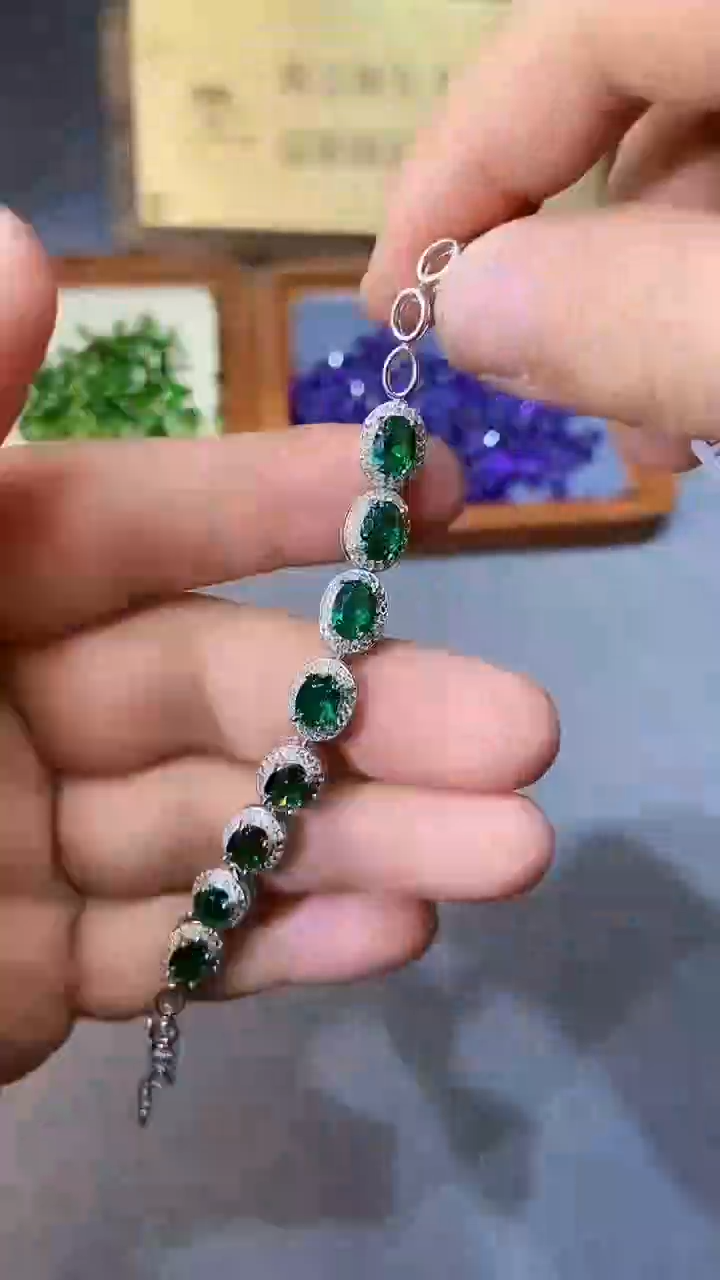【闪购商品】透辉石手链银S925镶嵌354