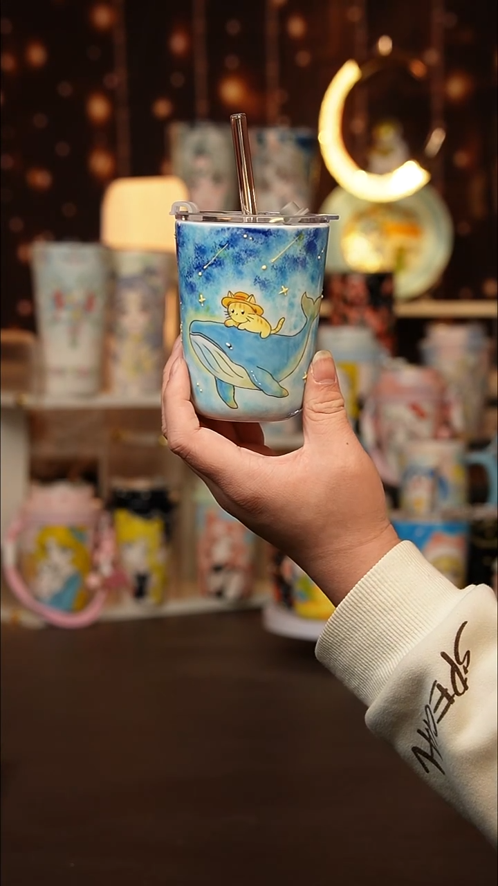 (玉泥）景德镇手工手绘文创陶瓷杯