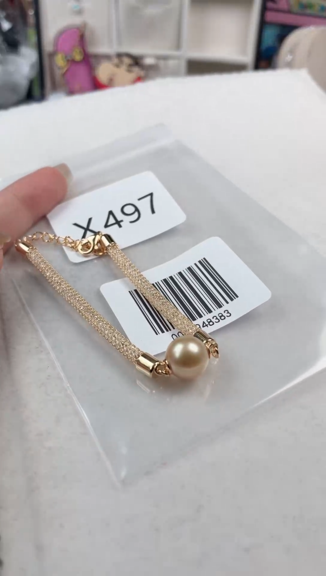 银S925镶嵌手链海水珍珠X497