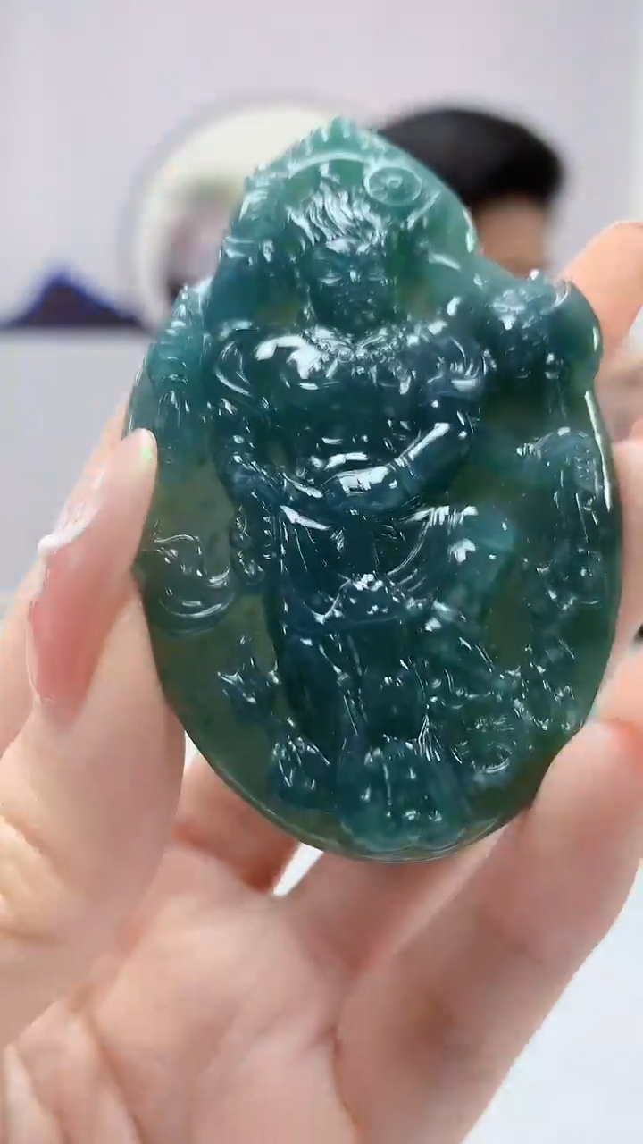 【闪购商品】定制翡翠未镶嵌4917DD-毛货挂件116