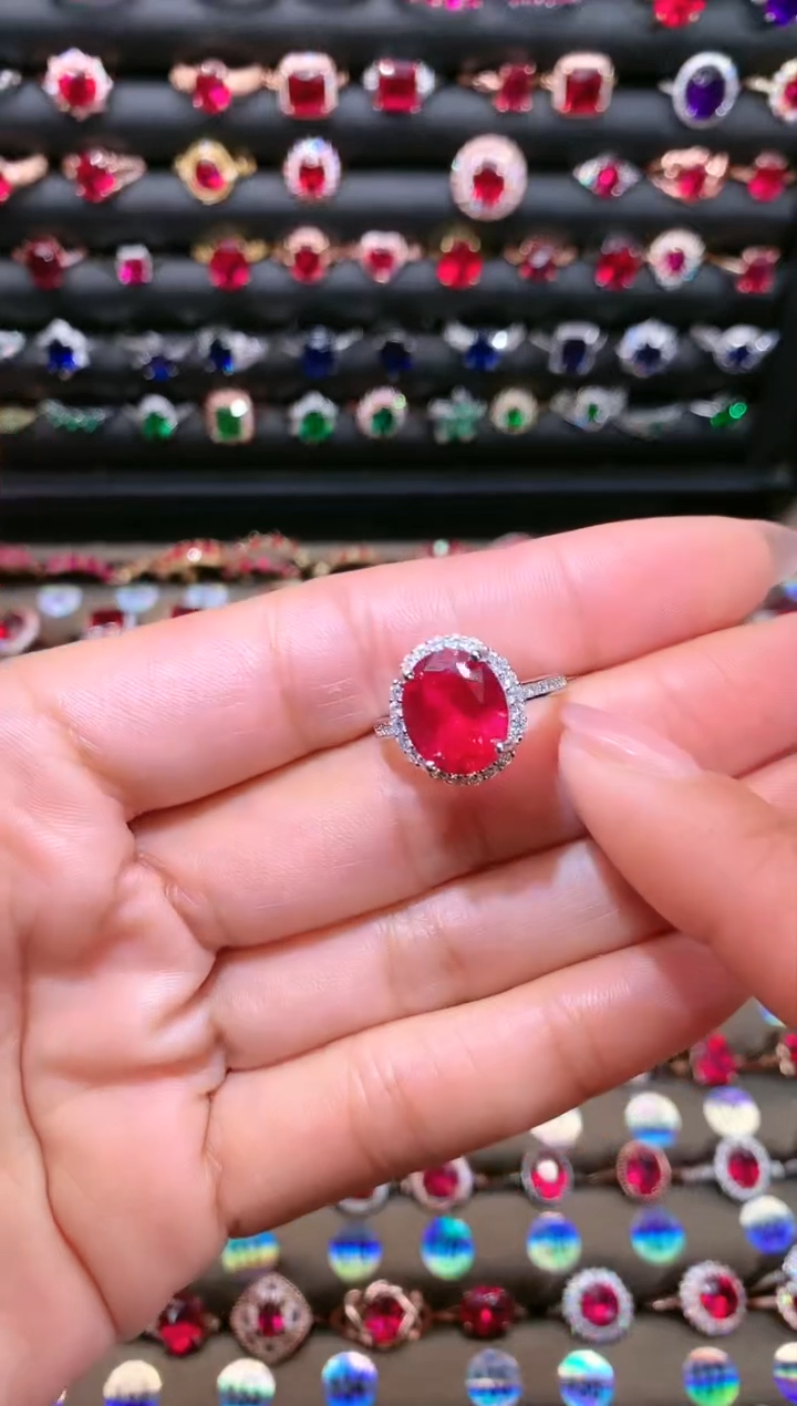 【闪购商品】红宝石戒指银S925镶嵌1012