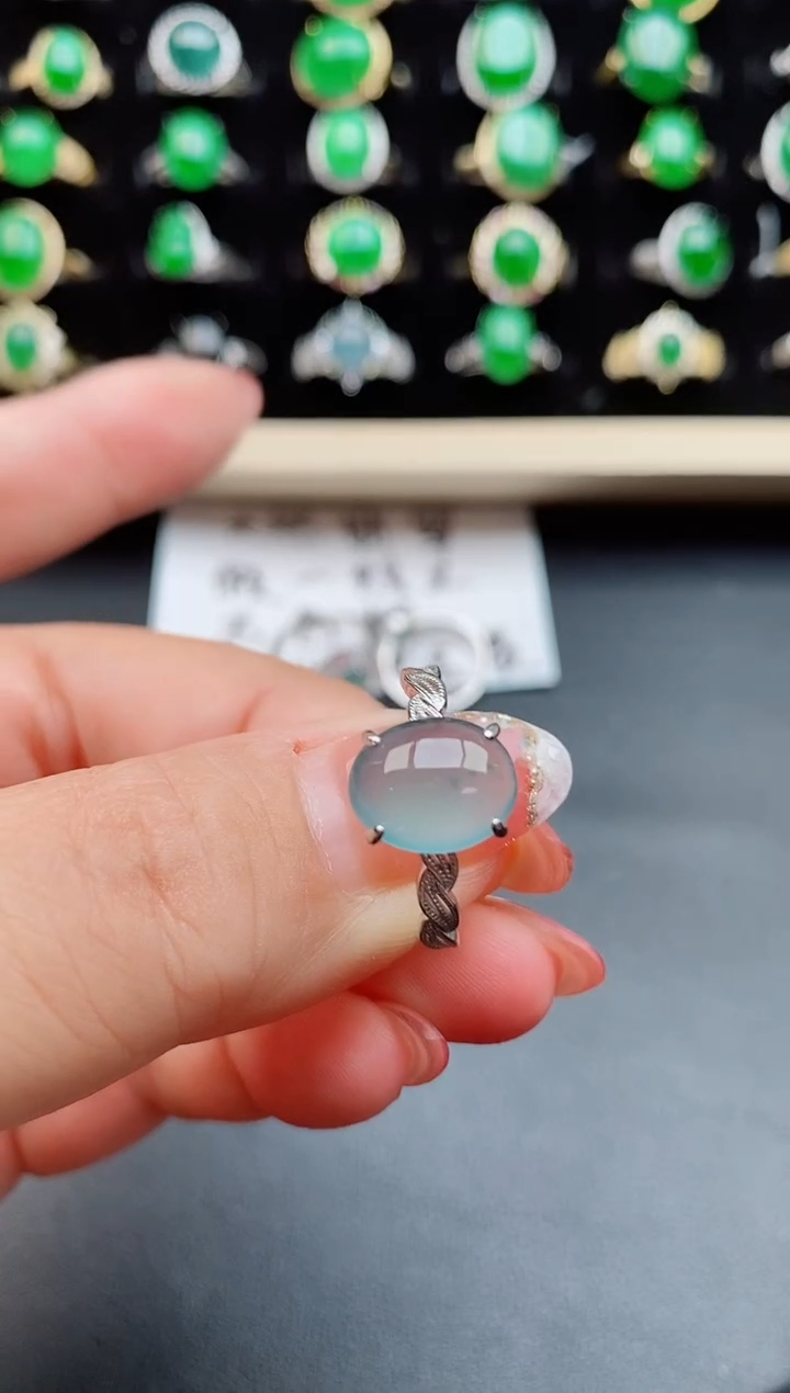 【闪购商品】翡翠戒指银S925镶嵌2121