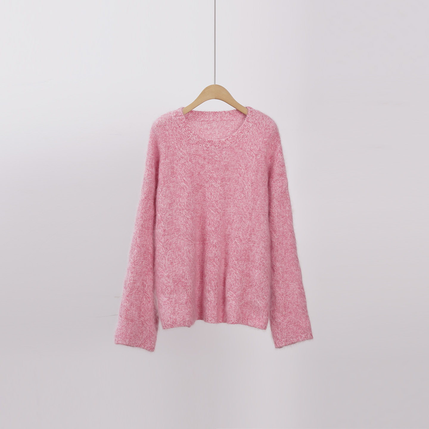 软糯重工花纱100%羊毛圆领女士毛衣（252377）2011